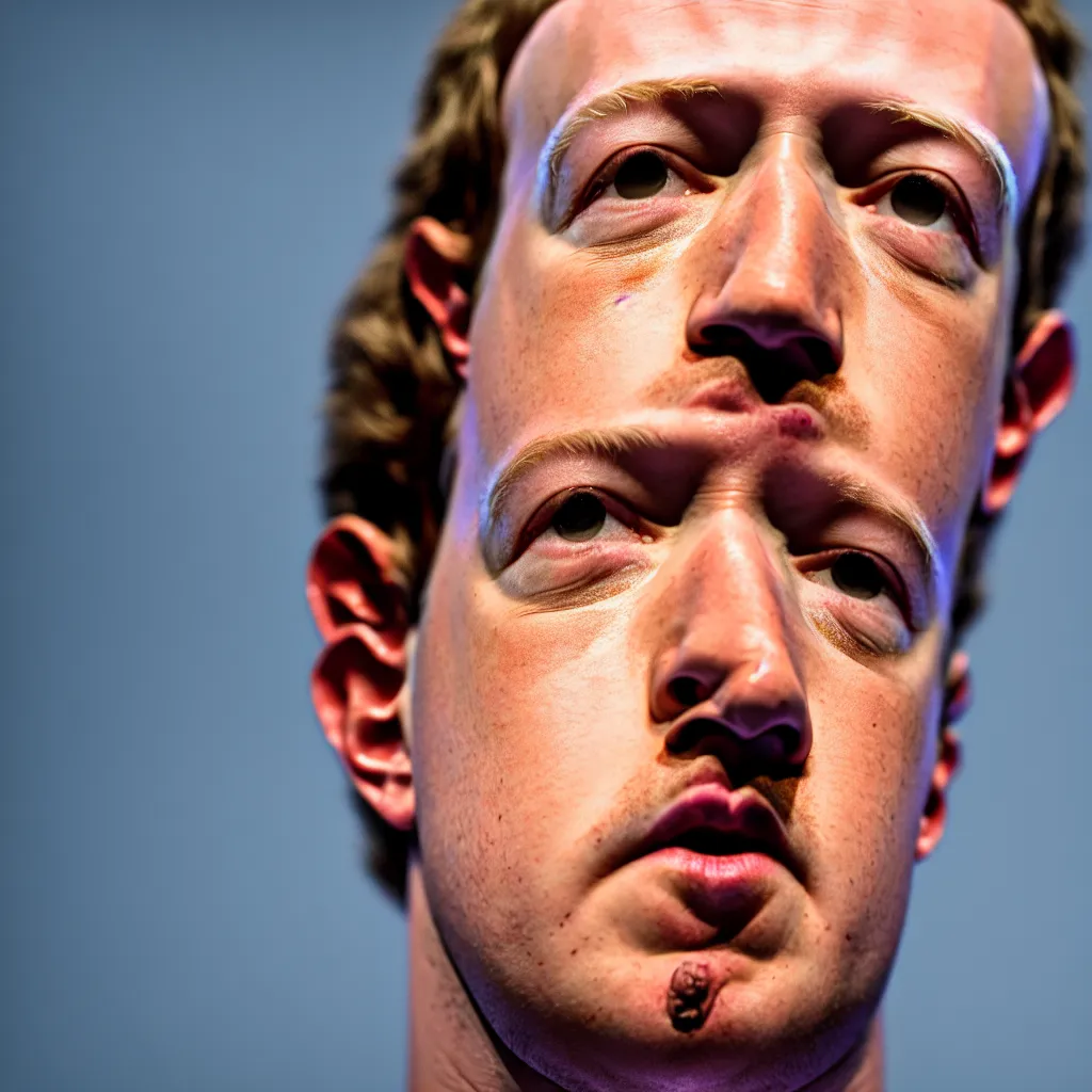 Prompt: one mark zuckerberg staring into your soul, photo, 4 k