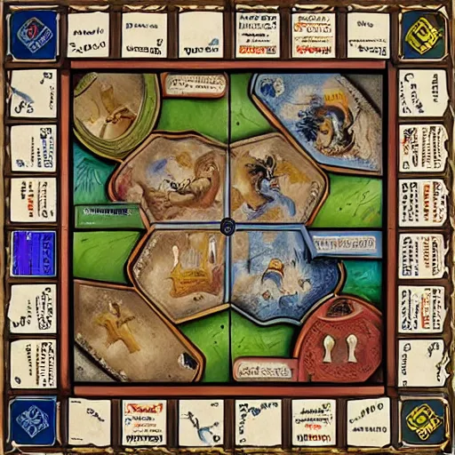 Image similar to a medieval castle michael menzel board game art