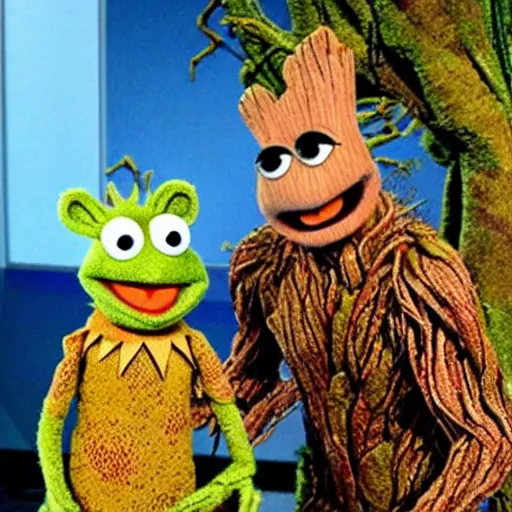 Image similar to groot in the muppet show