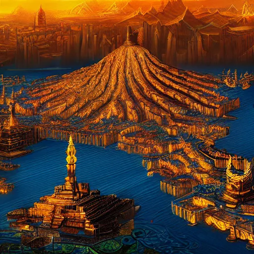 Prompt: the golden city of the gods by killian eng