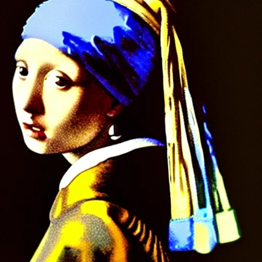 Prompt: girl with a pearl earring by h r giger