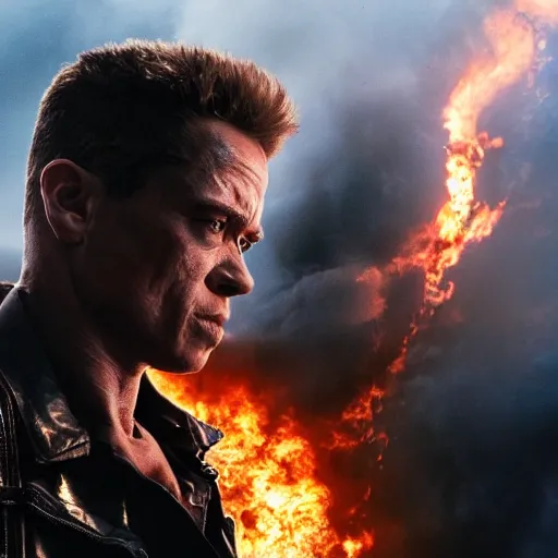 Image similar to stunning awe inspiring new terminator movie, movie still 8 k hdr atmospheric lighting