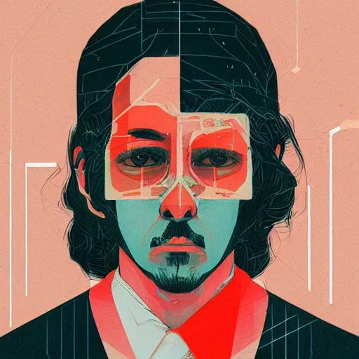 Prompt: portrait of an exhausted architect by sachin teng