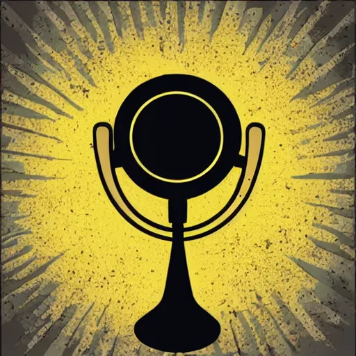 Image similar to dark death metal themed vector illustration of a fantastical menacing ent holding a microphone, award winning, grunge, iconic, golden ratio