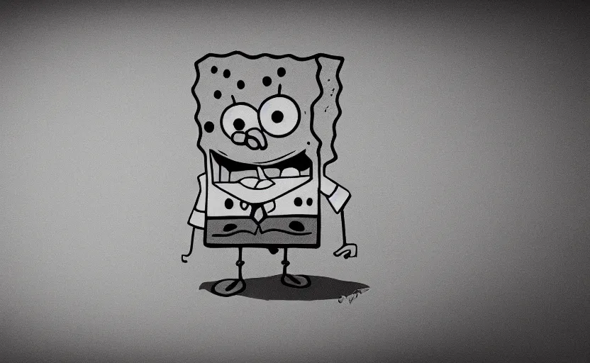 Image similar to SpongeBob, bikini bottom, photo quality, trending on art station, blur, unfocus, monochrome, 35mm