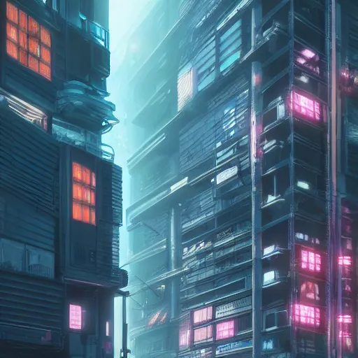 Image similar to the cyberpunk apartment, render, octane, 4k, highly detailed, vivid colors, high definition, by Makoto Shinkai