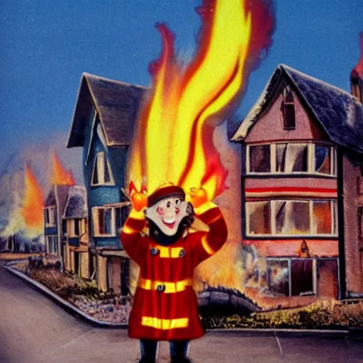 Image similar to noddy setting fire to houses