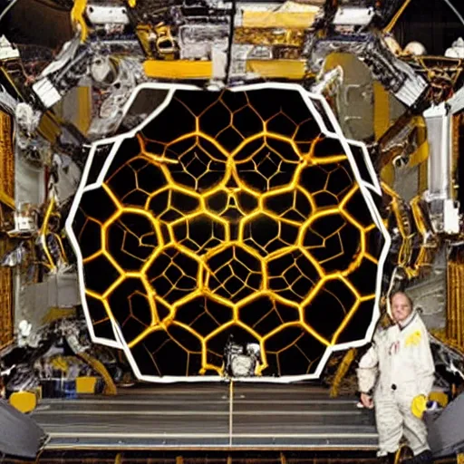 Prompt: “the james webb telescope in outer space, beautiful digital art”