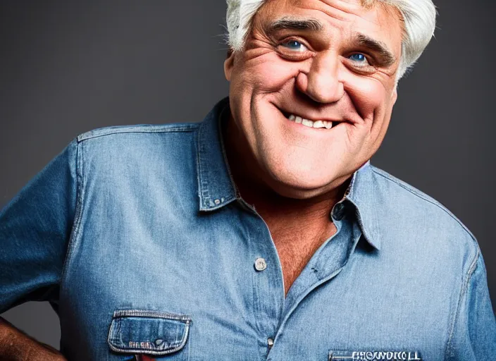 Image similar to photo still of jay leno!!!!!!!! at age 4 6 years old 4 6 years of age!!!!!!!! dirty and homeless, 8 k, 8 5 mm f 1. 8, studio lighting, rim light, right side key light