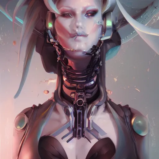 Image similar to portrait of a beautiful cybernetic succubus, cyberpunk concept art by pete mohrbacher and artgerm and wlop and greg rutkowski and deathburger, digital art, highly detailed, intricate, sci-fi, sharp focus, Trending on Artstation HQ, deviantart, unreal engine 5, 4K UHD image