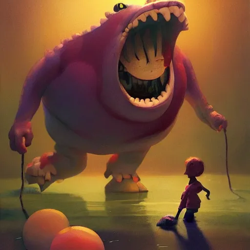 Image similar to Pixar's Monsters ing, colorkey artwork by Sergey Kolesov, detailed, dynamic, cinematic composition