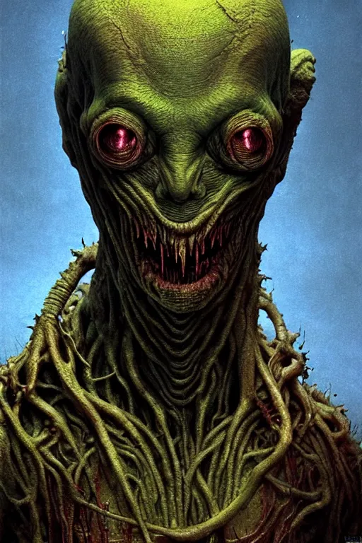 Image similar to perfectly - centered horror portrait - photograph of a brutal scary terrifying ugly monstrous alien goblin creature real life portrait by beksinski and jean delville, slimy pus oozing specular, unreal engine 5, photorealism, hd quality, 8 k resolution, cinema 4 d, hdr dramatic cinematic lighting