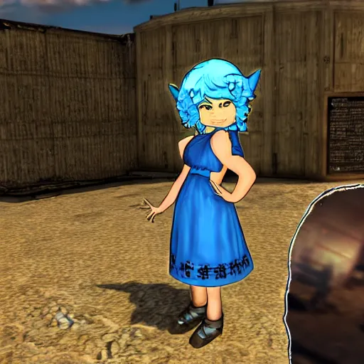 Image similar to fallout new vegas mod featuring cirno from touhou