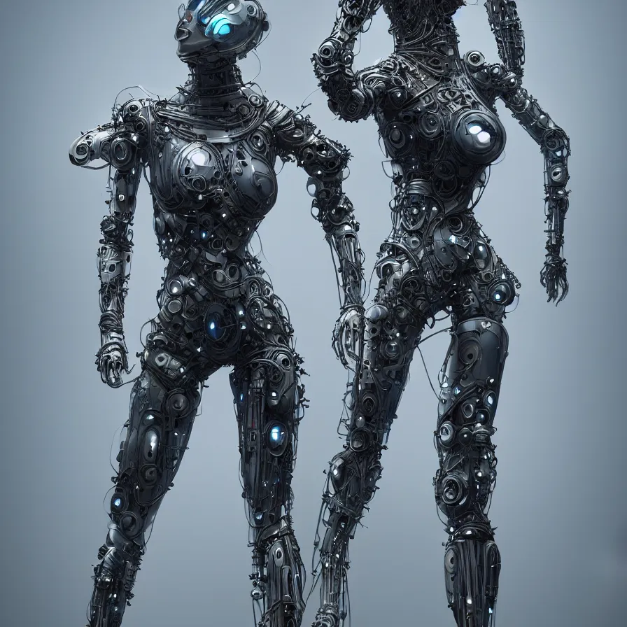 Prompt: full lenght shot, super hero pose, biomechanical dress, inflateble shapes, wearing epic bionic cyborg implants, masterpiece, intricate, biopunk futuristic wardrobe, highly detailed, artstation, concept art, background galaxy, cyberpunk, octane render