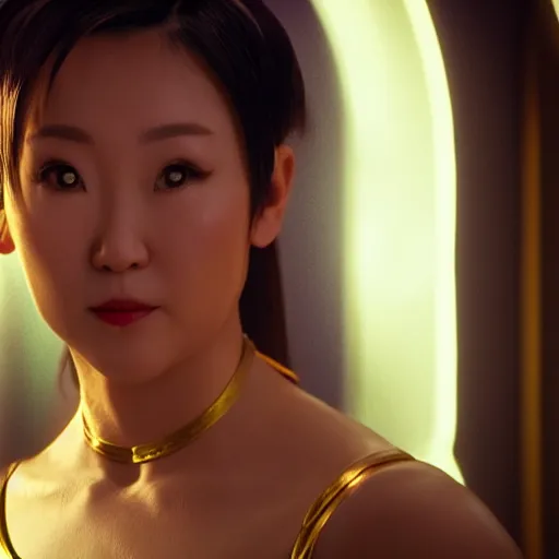 Prompt: Still of Chun Li in the movie The Shining, cinematic lighting, bokeh, 4k