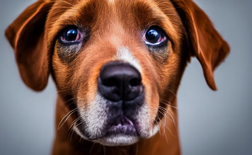 Image similar to studio photography of a sweet puppy dog, detailed face, 8 k