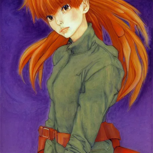 Prompt: realistic beautiful highly detailed portrait of asuka langley soryu's eva, photorealistic, mecha, angel, egon schiele, john mcneill whistler, john singer sargent, epic, stunning