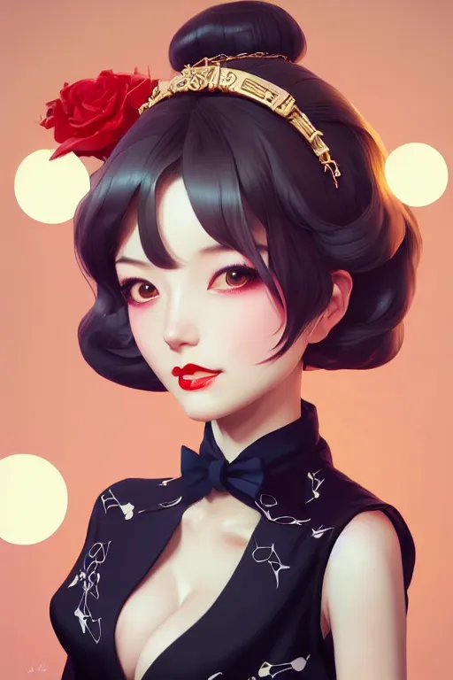 Image similar to a pin up and beautiful fashion charming dreamlke japan girl with lv jewelry, character art, art by artgerm lau and wlop and and ilya kuvshinov and john singer sargent, hyperdetailed, 8 k realistic, symmetrical, frostbite 3 engine, cryengine, dof, trending on artstation, digital art