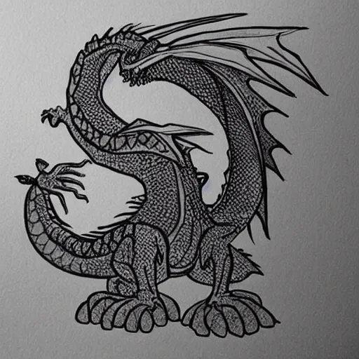 Image similar to “fire breathing dragon, doodle”