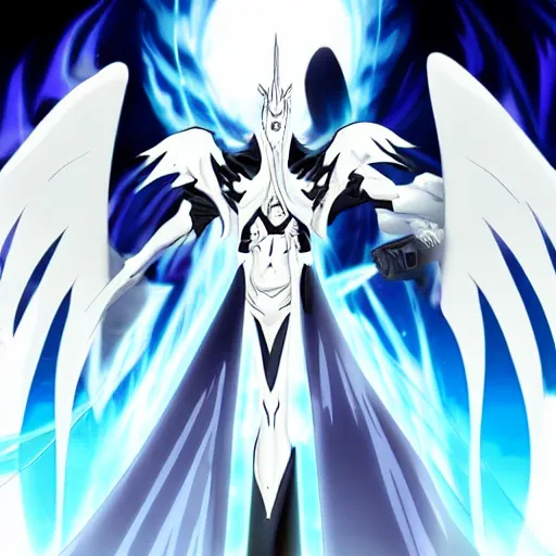 Image similar to malthael, the silent angel, bleach anime style