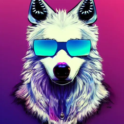 Cool wolf with sunglasses summer cartoon Fleece Blanket by Lukas Davis -  Pixels
