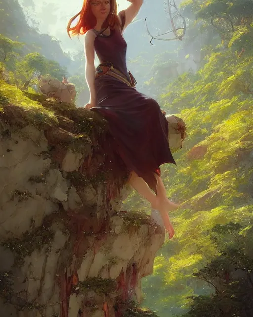 Image similar to portrait of emma stone unreal engine fantasy art by greg rutkowski loish rhads ferdinand knab makoto shinkai