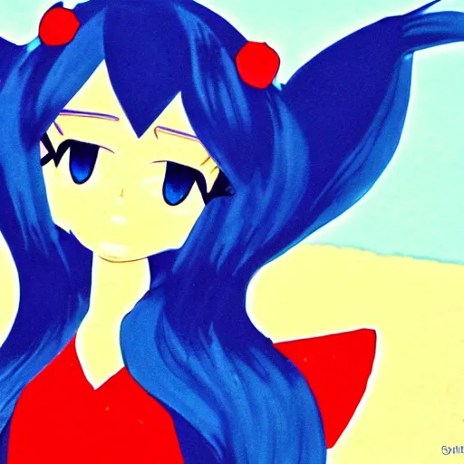 Image similar to Mary Blair art of Miku Hatsune