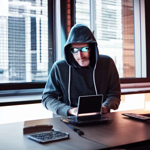Image similar to stock photography of a hacker on a laptop, award winning, photography, stock,