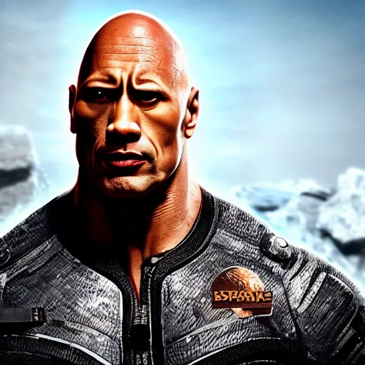 Prompt: dwayne the rock johnson in a spacesuit, highly detailed, 8k resolution, photorealistic, smooth