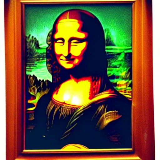 Image similar to Mona Lisa made out of Wonka nerds