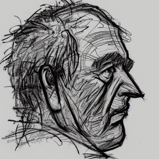 Image similar to a realistic yet scraggly portrait sketch of the side profile of a stern and sophisticated wojak, trending on artstation, intricate details, in the style of frank auerbach, in the style of sergio aragones, in the style of martin ansin, in the style of david aja, in the style of mattias adolfsson