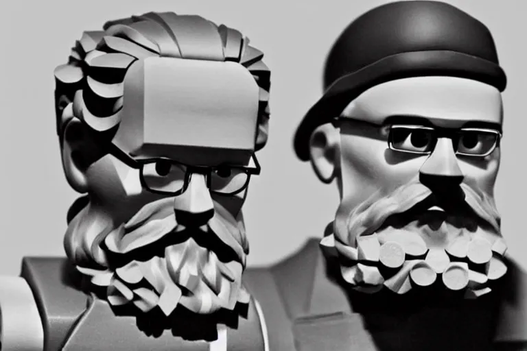 Prompt: the philosopher Edmund Husserl, made out of Legos, photo realistic