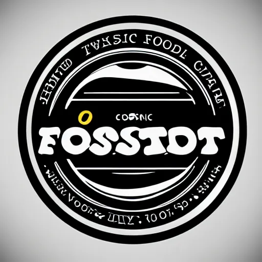 Prompt: logo design, cosmic food tray