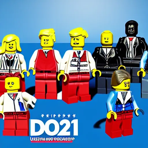 Image similar to concept art for a new 2 0 2 0 united states election lego set with included joe biden and donald trump minifigures