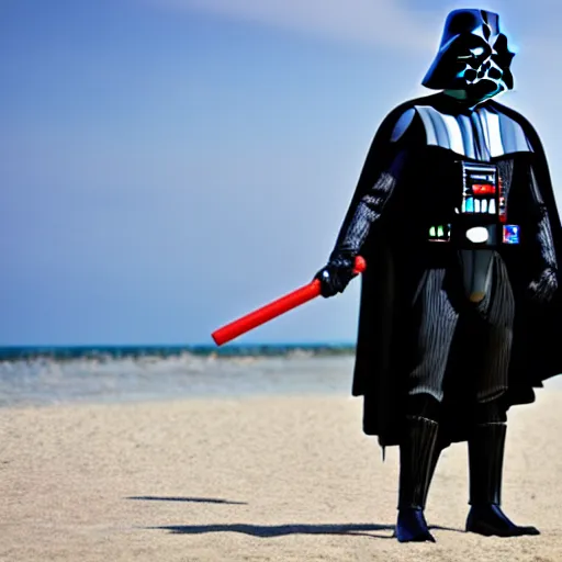 Image similar to darth vader on the beach