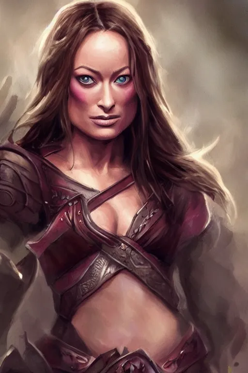 Prompt: olivia wilde portrait as a dnd character fantasy art.