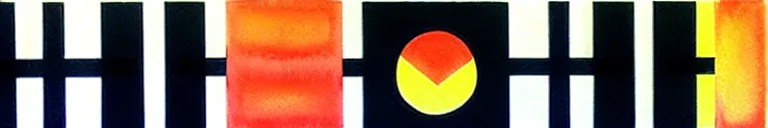 Image similar to big eyes by kazimir malevitch symmetrical geometrical suprematism minimalism watercolor inks