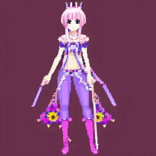 Prompt: pixel art bohemian fantasy magical girl anime character design, realistic proportions, full body sprite