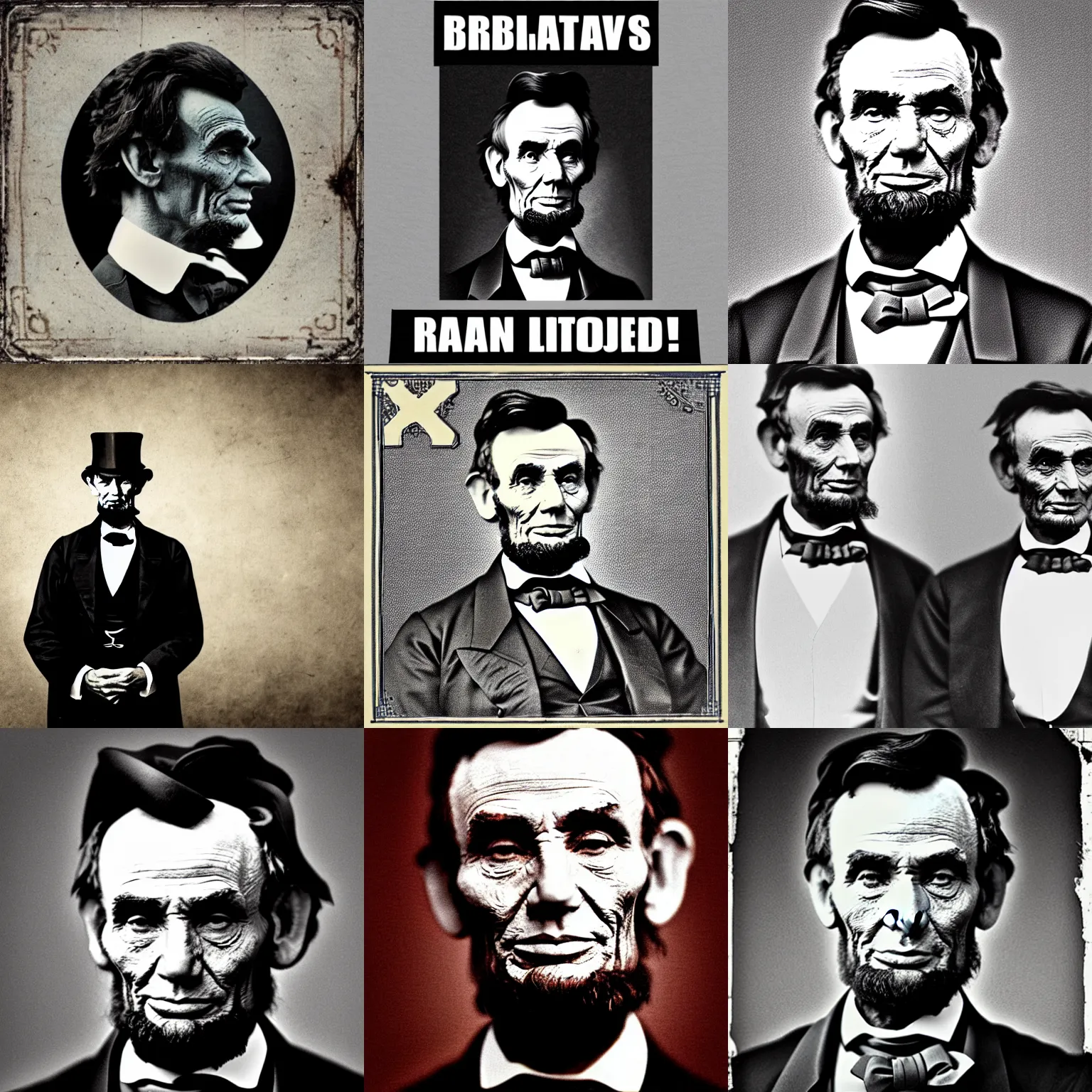 Prompt: abraham lincoln rap album cover