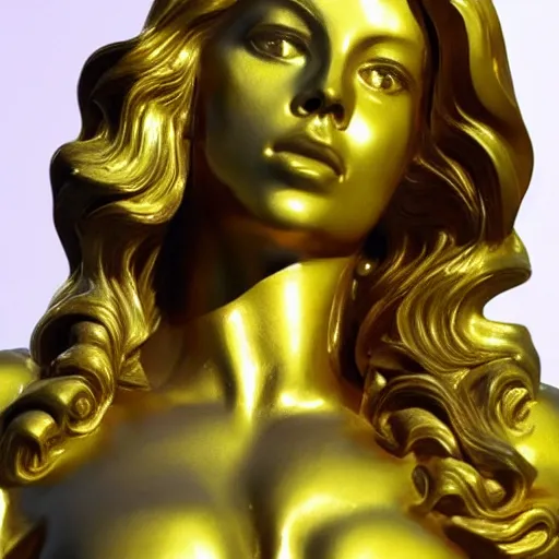 Image similar to golden statue of lana del rey