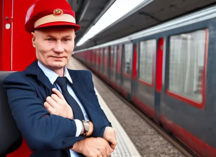 Image similar to train driver of the Russian Railways