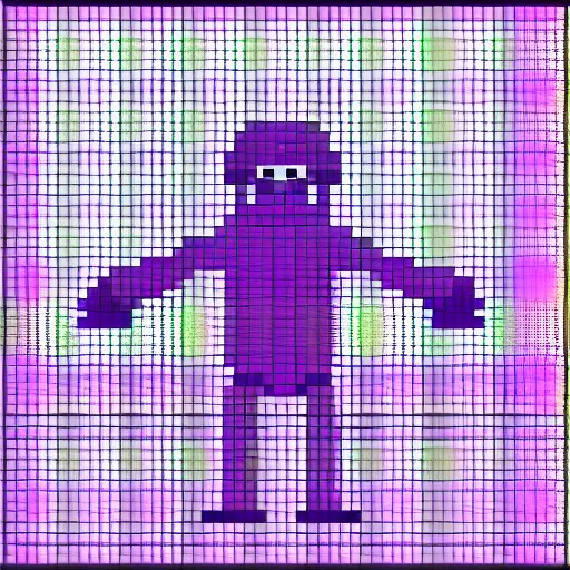 Prompt: pixel art sprite sheet of a purple gorilla