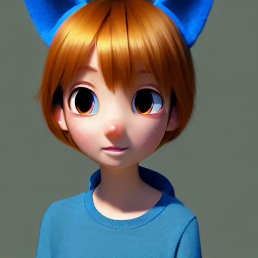 Image similar to new pixar character as an anime girl wearing cat ears, catgirl, highly detailed, extremely high quality, hd, 4 k, 8 k, professional photographer, 4 0 mp, lifelike, top - rated, award winning, cinematic, realistic, detailed lighting, detailed shadows, sharp, no blur, edited, corrected, trending