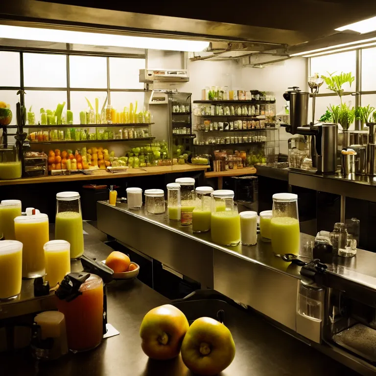 Image similar to an hd photo of the juicing room, national geographic, warm lighting, 1 6 k