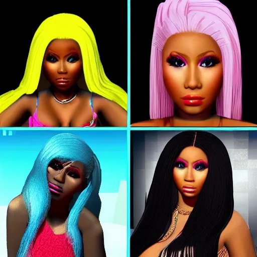 Image similar to nicki minaj famous rapper beautiful. IN MINECRAFT.