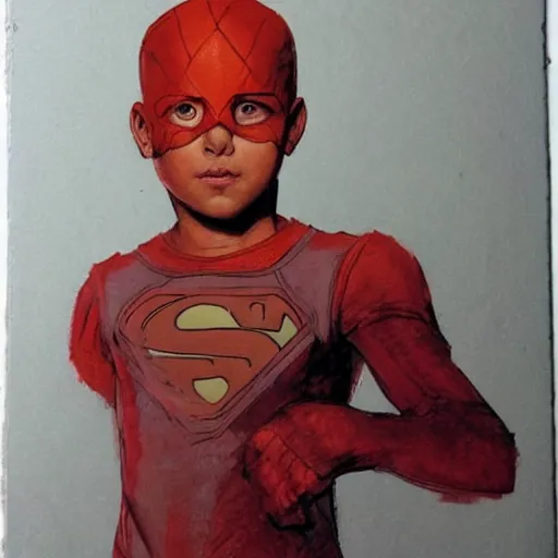 Image similar to Alex Ross and Sergio Bleda and Jérémy Petiqueux and Alex Maleev artwork of a portrait of a boy super scientest