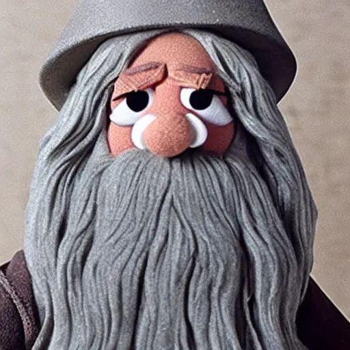 Prompt: gandalf the grey as a muppet,