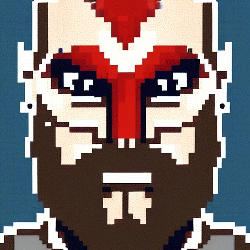 Image similar to pixel art of kratos