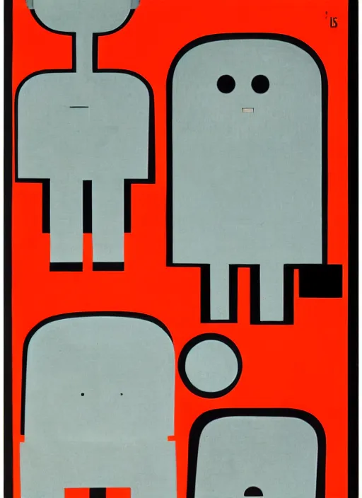 Image similar to happy robots by Jan Tschichold, De Stijl