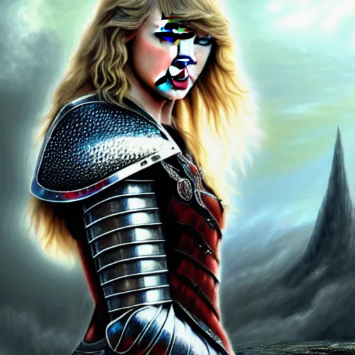 Image similar to the picture of taylor swift in a knight armor, epic fantasy art, mystical, mystic atmosphere, mythology, photo realistic, high detail, ultra realistic, hyper realistic, high definiton, 4 k uhd,